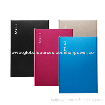 Aluminum Power Banks, 6,000mAh Capacity, 5V/2A Input, 4 Hours Self Charging Time